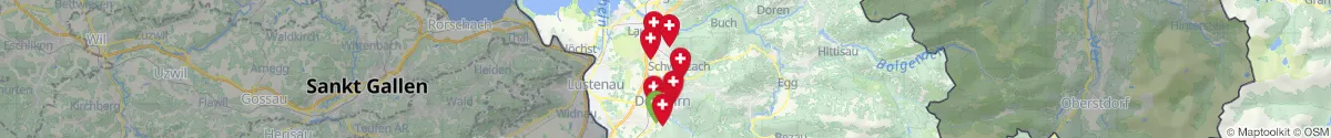 Kartenansicht für Apotheken-Notdienste in der Nähe von Schwarzach (Bregenz, Vorarlberg)